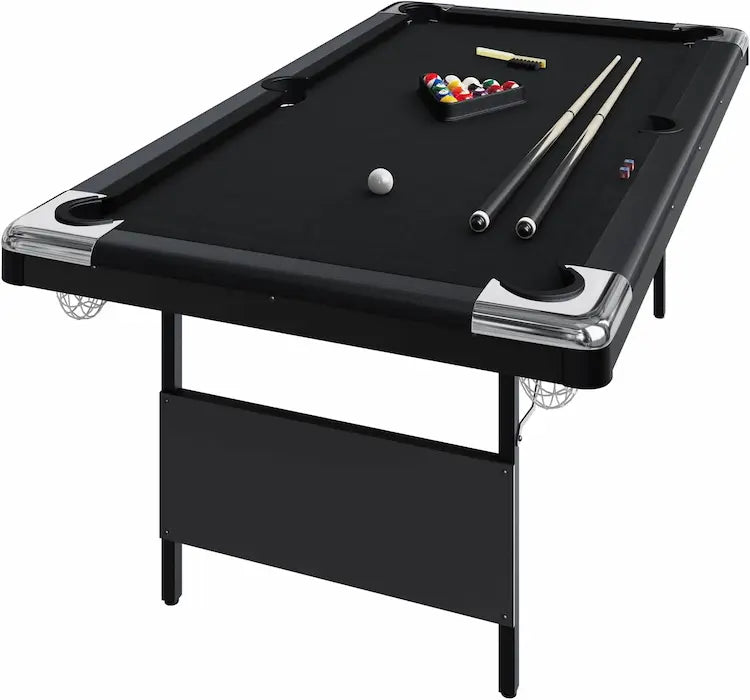 GoSports Portable Foldable Billiards Table – 6ft / 7ft / 8ft. Ready-to-Play Complete Set