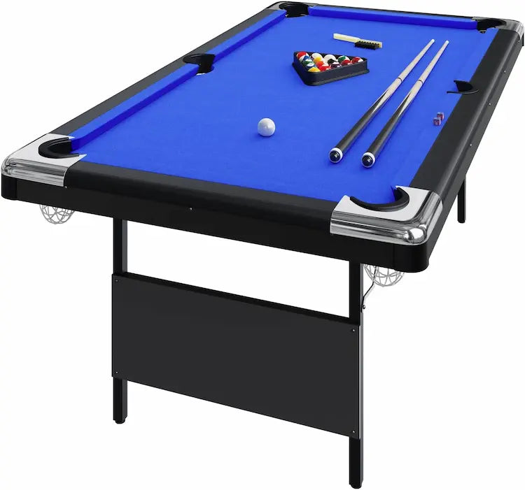 GoSports Portable Foldable Billiards Table – 6ft / 7ft / 8ft. Ready-to-Play Complete Set