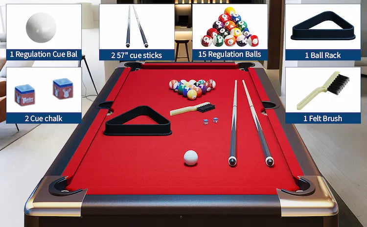 GoSports Portable Foldable Billiards Table – 6ft / 7ft / 8ft. Ready-to-Play Complete Set