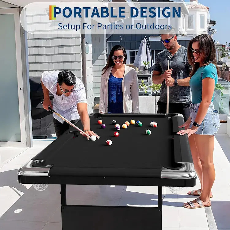 GoSports Portable Foldable Billiards Table – 6ft / 7ft / 8ft. Ready-to-Play Complete Set