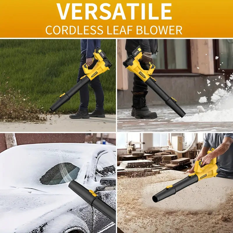 High Power Cordless Leaf Blower with 4.0Ah Batteries, 580CFM/160MPH, 6 Speed Levels & Extension Nozzle - Ergonomic Non-Slip Handle, Lightweight Design for Lawn Care, Yard, Snow, Pet Hair, Ideal Father's Day Gift, Best for Christmas