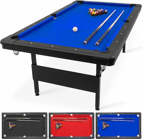 GoSports Portable Foldable Billiards Table – 6ft / 7ft / 8ft. Ready-to-Play Complete Set