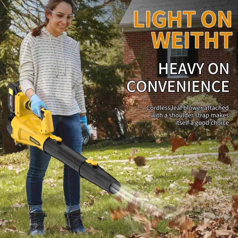 High Power Cordless Leaf Blower with 4.0Ah Batteries, 580CFM/160MPH, 6 Speed Levels & Extension Nozzle - Ergonomic Non-Slip Handle, Lightweight Design for Lawn Care, Yard, Snow, Pet Hair, Ideal Father's Day Gift, Best for Christmas