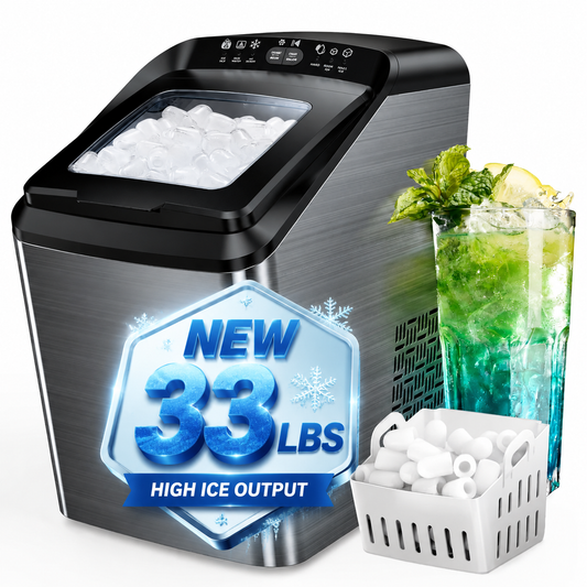 Bullet Ice Maker: 9 Pcs, Self-Cleaning, 7-Min Ice, 2 Sizes