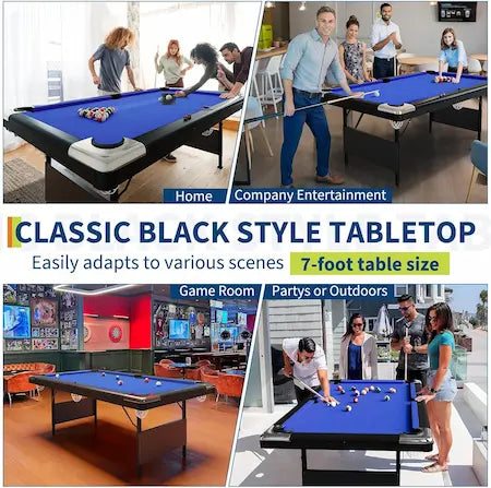 GoSports Portable Foldable Billiards Table – 6ft / 7ft / 8ft. Ready-to-Play Complete Set