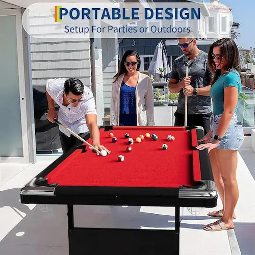 GoSports Portable Foldable Billiards Table – 6ft / 7ft / 8ft. Ready-to-Play Complete Set